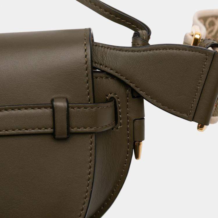 Pre Owned Loewe Brown Mini Soft Calfskin Gate Dual Bag