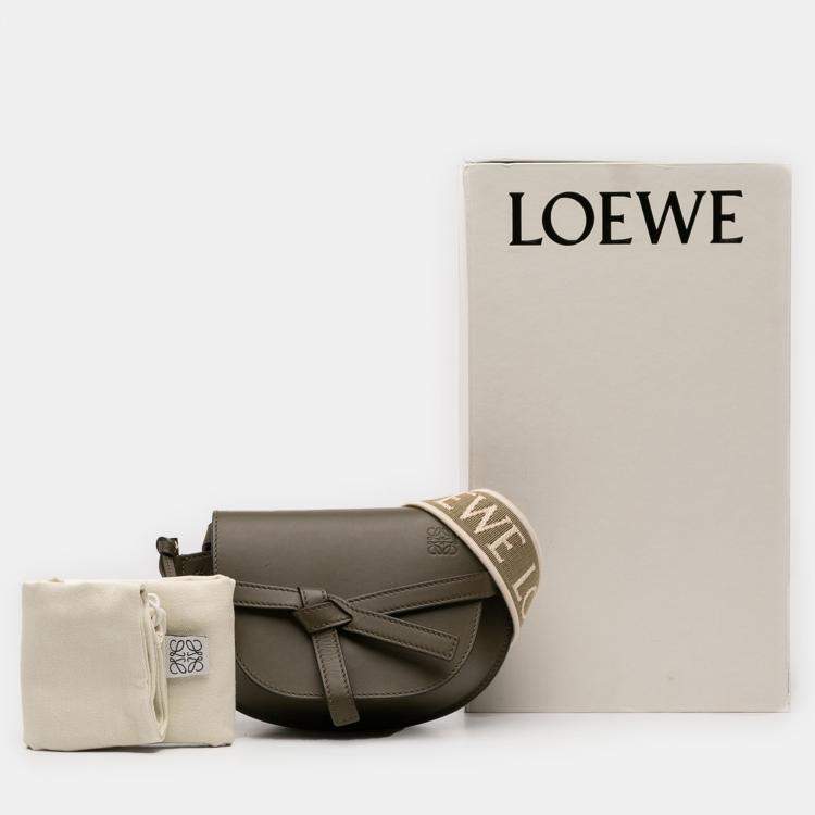 Pre Owned Loewe Brown Mini Soft Calfskin Gate Dual Bag
