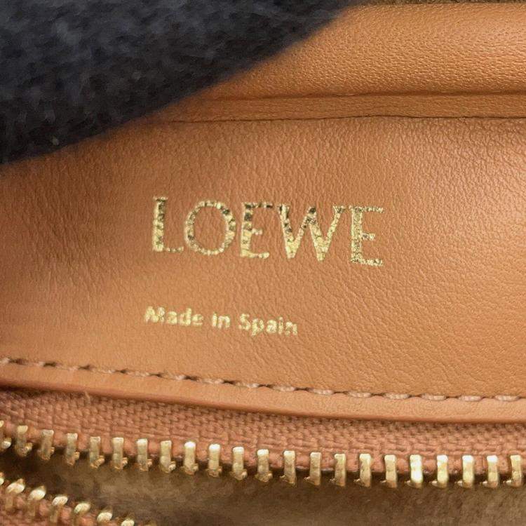 مملوكة مسبقًا Loewe Amazona Anagram Warm Desert/Red Calf Leather Canvas Size 23