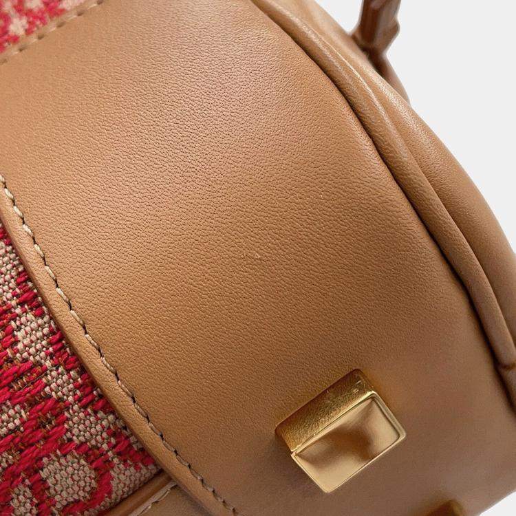مملوكة مسبقًا Loewe Amazona Anagram Warm Desert/Red Calf Leather Canvas Size 23