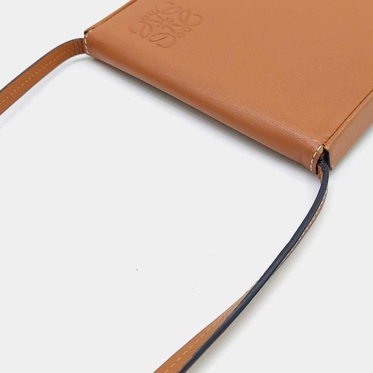 Pre Owned Loewe Brown Leather Hill Pouch Mini Crossbody Bag