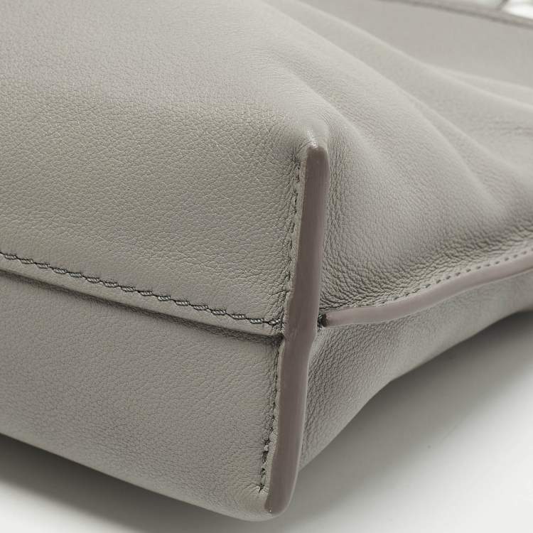 Pre Owned Loewe Flamenco Grey Leather Shoulder Bag