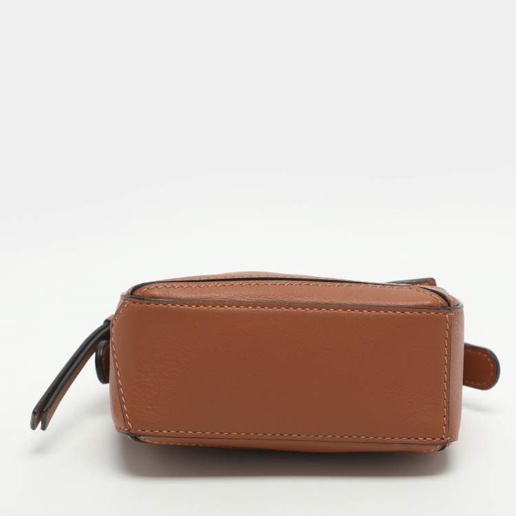 Pre Owned Loewe Puzzle Nano Brown Leather Shoulder Bag