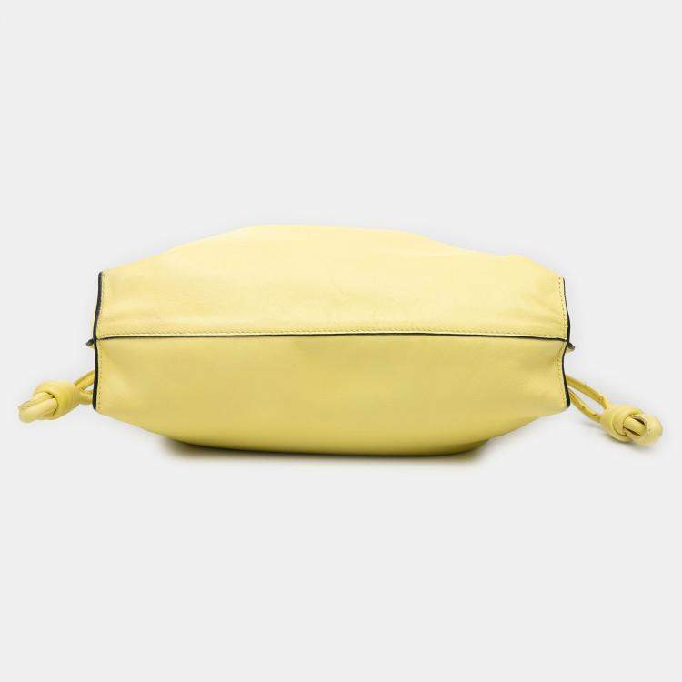 Pre Owned Loewe Yellow Medium Nappa Flamenco Knot Clutch