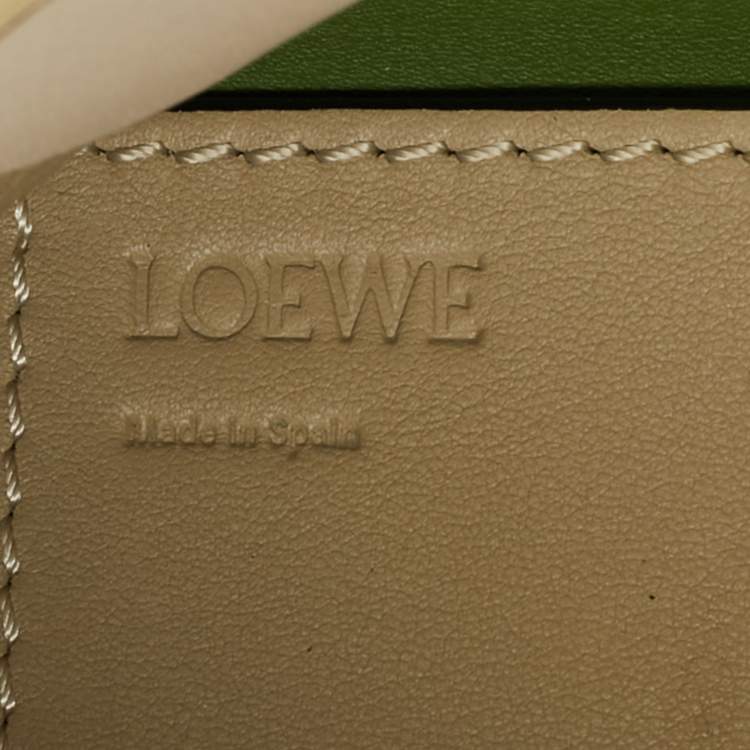 Pre Owned Loewe Surplus Small Multicolor Woven Leather Basket Tote