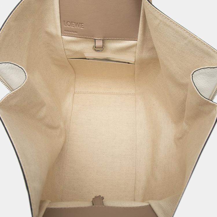 Pre Owned Loewe Green Small Tricolor Soft Grained Calfskin Hammock Bag