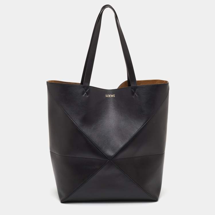 Pre Owned Loewe Puzzle XL Black Leather Tote