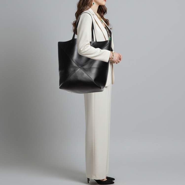 Pre Owned Loewe Puzzle XL Black Leather Tote