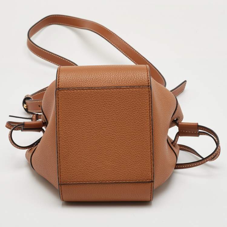 Pre Owned Loewe Hammock Mini Brown Leather Drawstring Bucket bag
