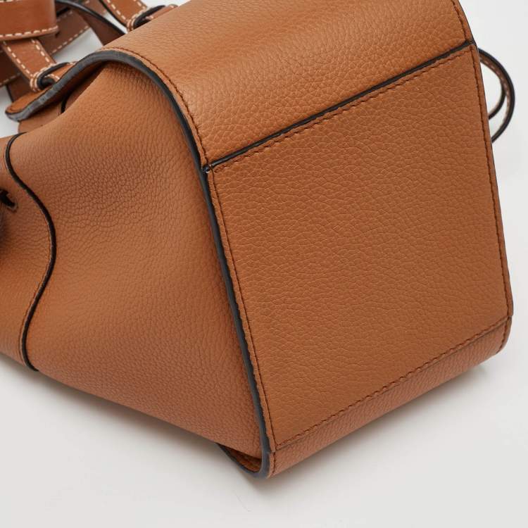 Pre Owned Loewe Hammock Mini Brown Leather Drawstring Bucket bag