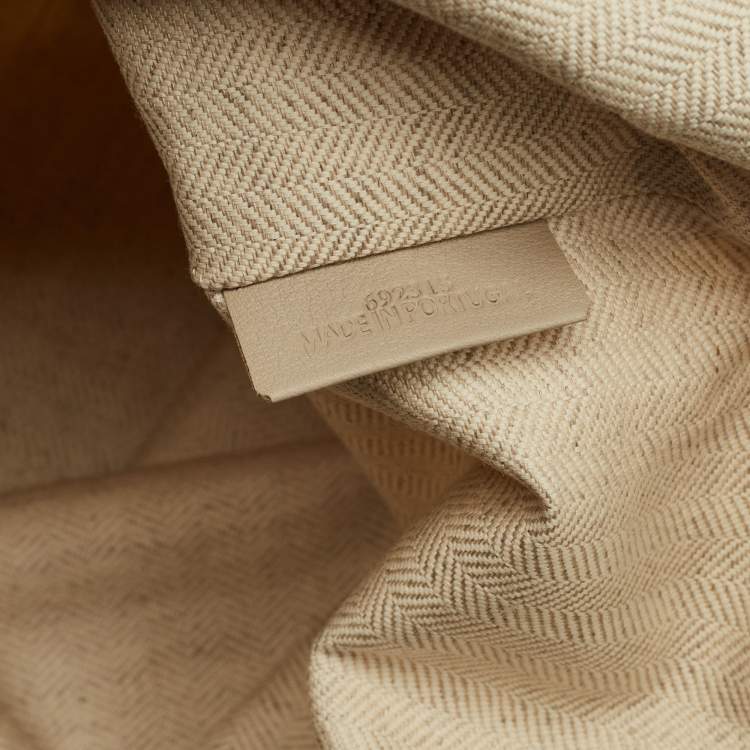 Pre Owned Loewe Anagram Cream Terry Cloth Drawstring Pouch