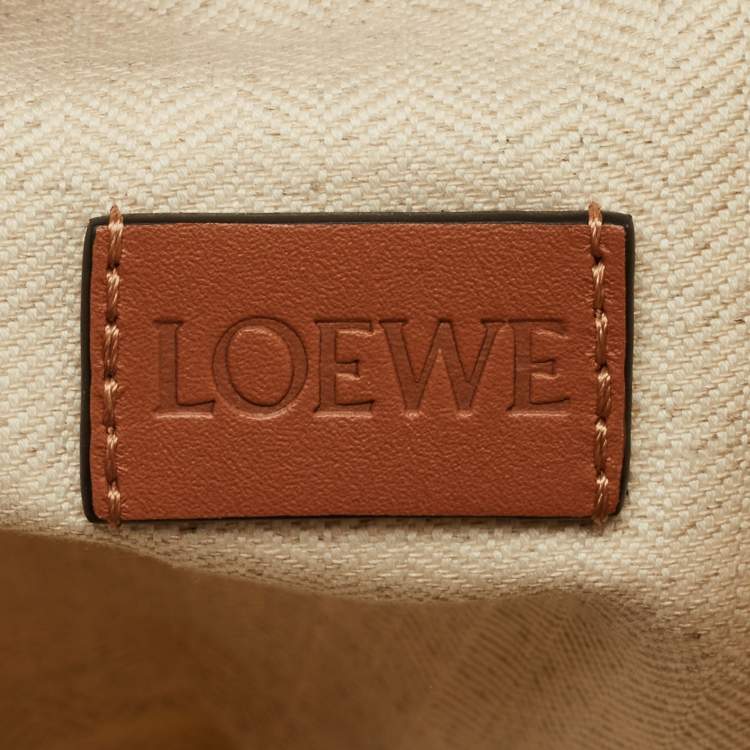 Pre Owned Loewe Anagram Cream Terry Cloth Drawstring Pouch