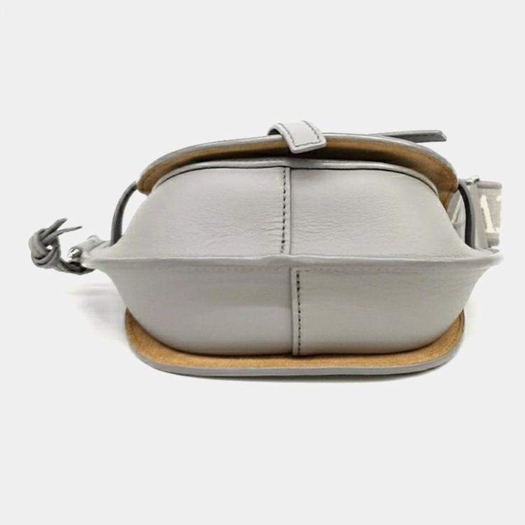 Pre Owned Loewe Grey Leather Mini Gate Bag