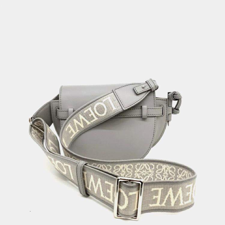 Pre Owned Loewe Grey Leather Mini Gate Bag