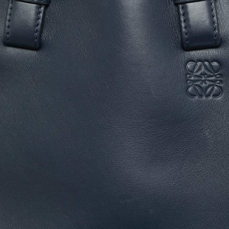Pre Owned Loewe Hammok Navy Blue Leather Shoulder Bag