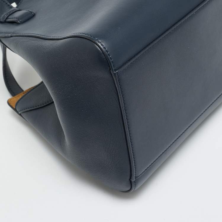 Pre Owned Loewe Hammok Navy Blue Leather Shoulder Bag