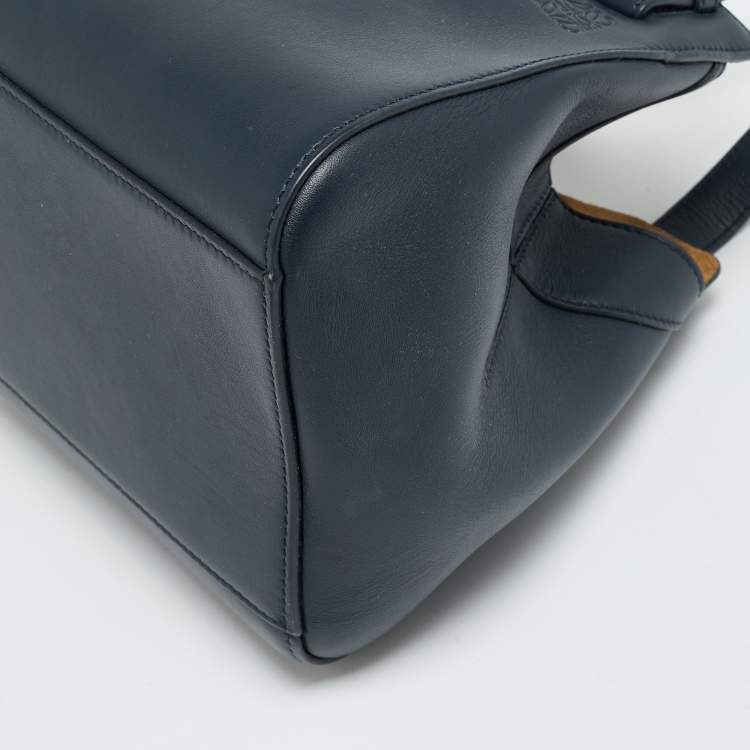 Pre Owned Loewe Hammok Navy Blue Leather Shoulder Bag