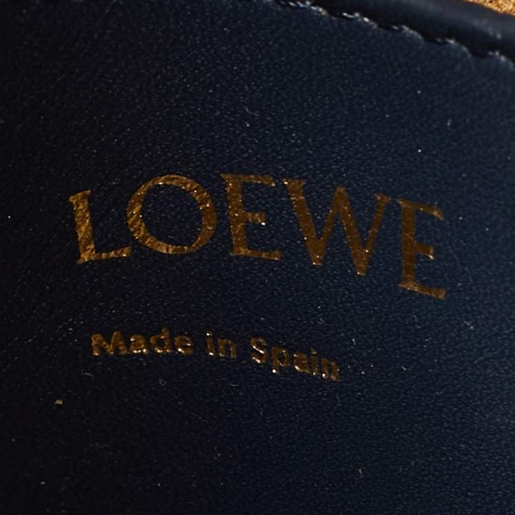 Pre Owned Loewe Hammok Navy Blue Leather Shoulder Bag