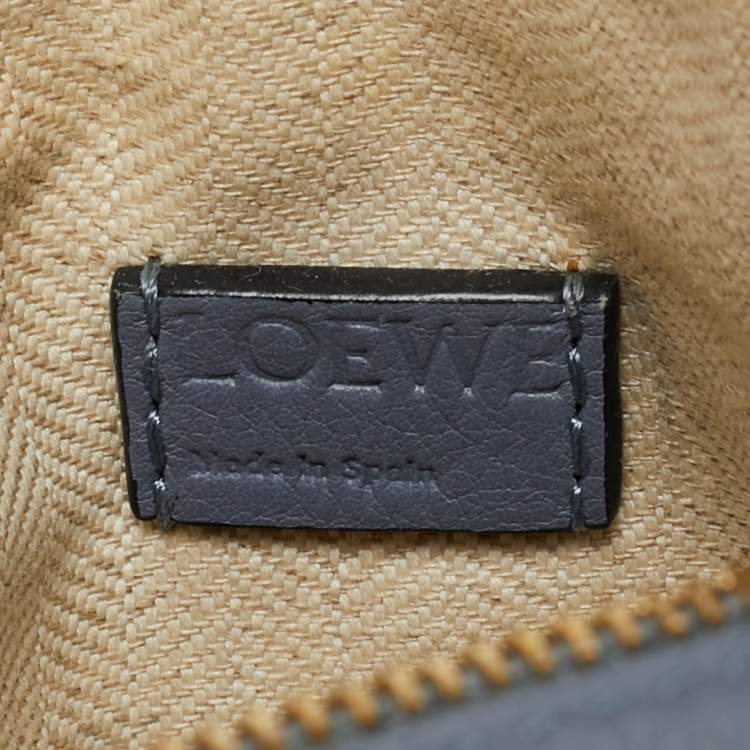 Pre Owned Loewe Puzzle Mini Blue Leather Crossbody Bag