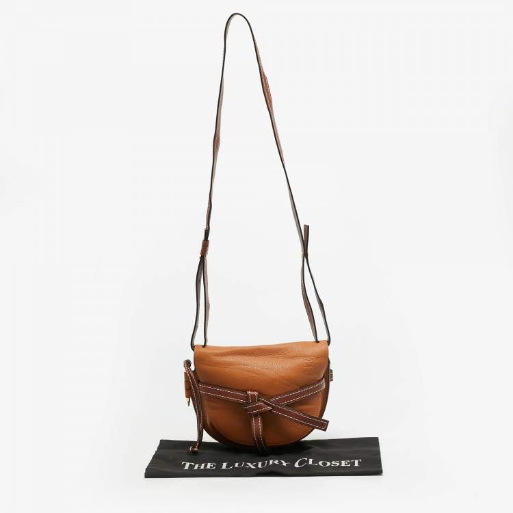 Pre Owned Loewe Gate Brown Leather Shoulder Bag