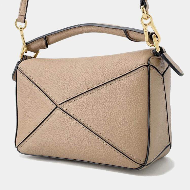 Pre Owned Loewe Puzzle Bag Sand Leather Size Mini