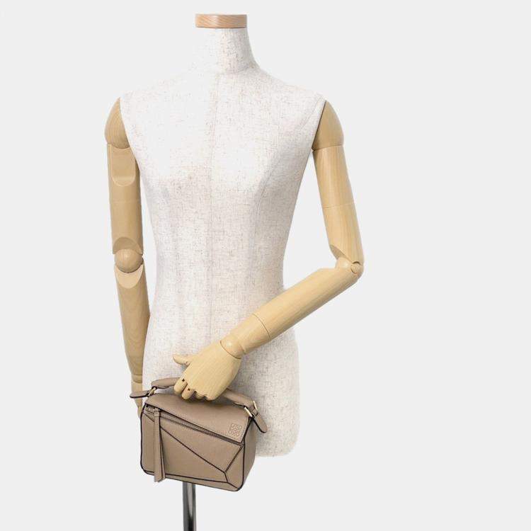 Pre Owned Loewe Puzzle Bag Sand Leather Size Mini