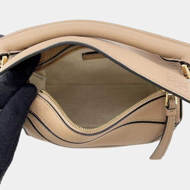 Pre Owned Loewe Puzzle Bag Sand Leather Size Mini