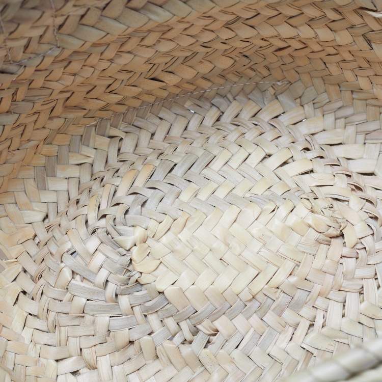 Pre Owned Loewe Basket Small Cream/Brown Woven Raffia and Leather Tote