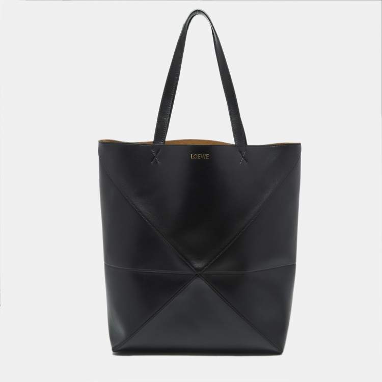 Pre Owned Loewe Puzzle XL Black Leather Fold Tote