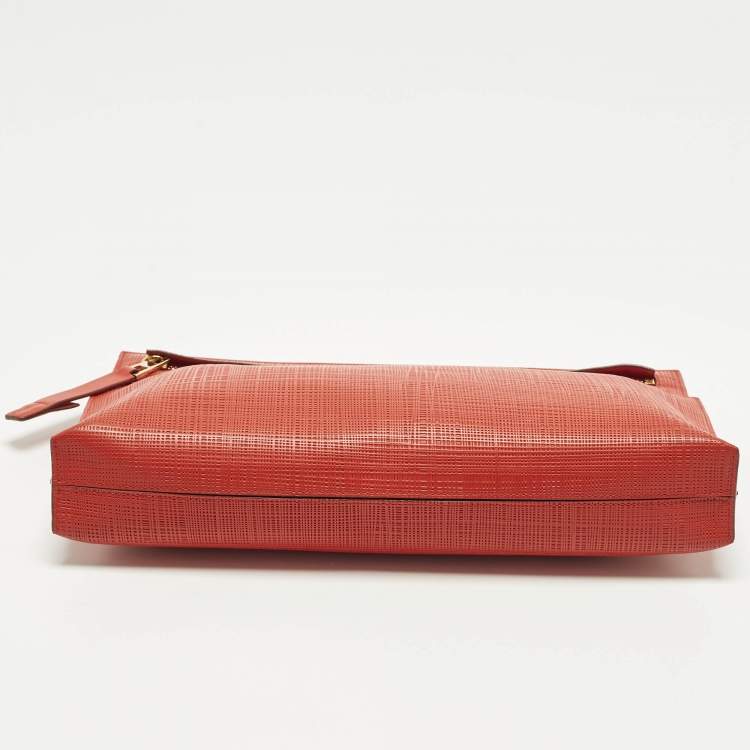 Pre Owned Loewe T Red Leather Pouch