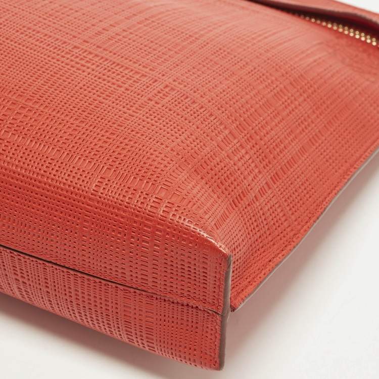 Pre Owned Loewe T Red Leather Pouch
