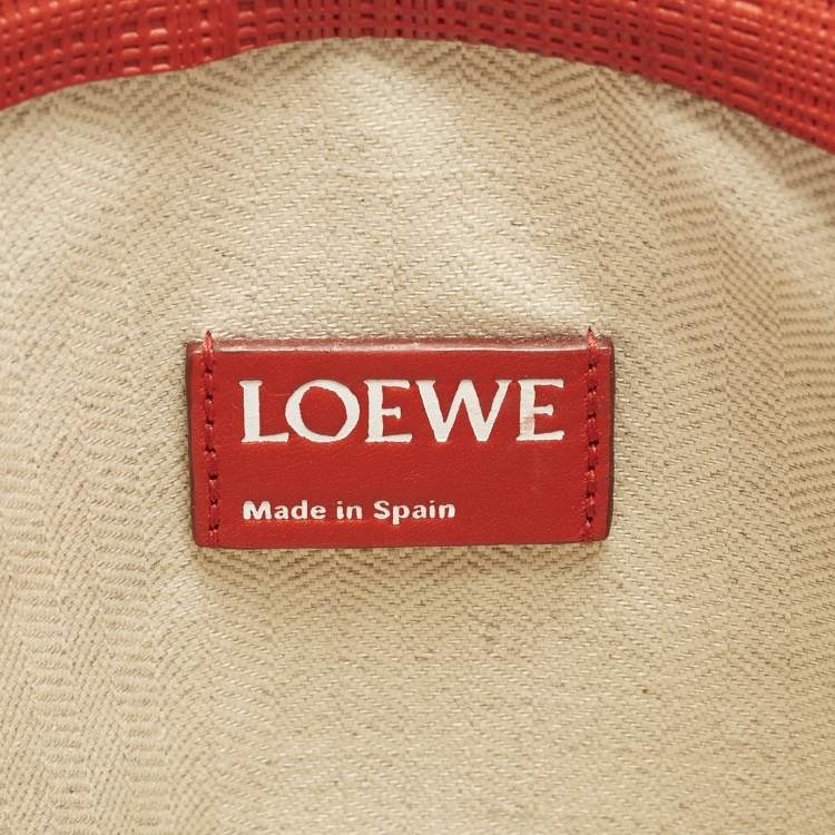 Pre Owned Loewe T Red Leather Pouch