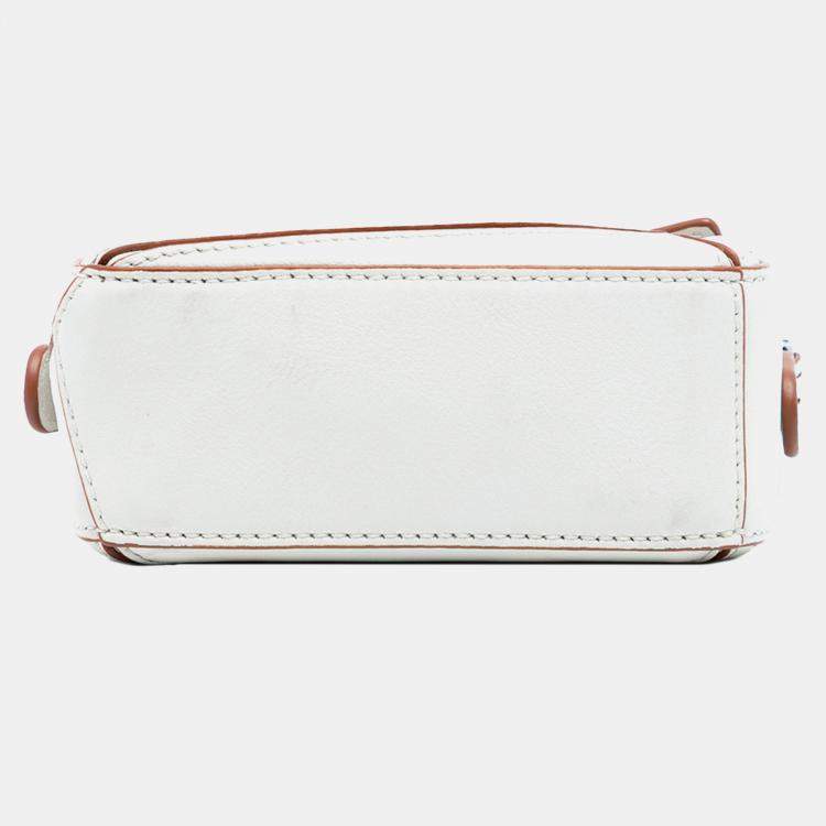 مملوكة مسبقًا Loewe White Nano Calfskin Puzzle Satchel