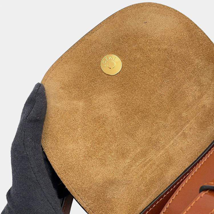 مملوكة مسبقًا Loewe Heart Motif Gate Dual Shoulder Bag Brown/White Leather Size Mini