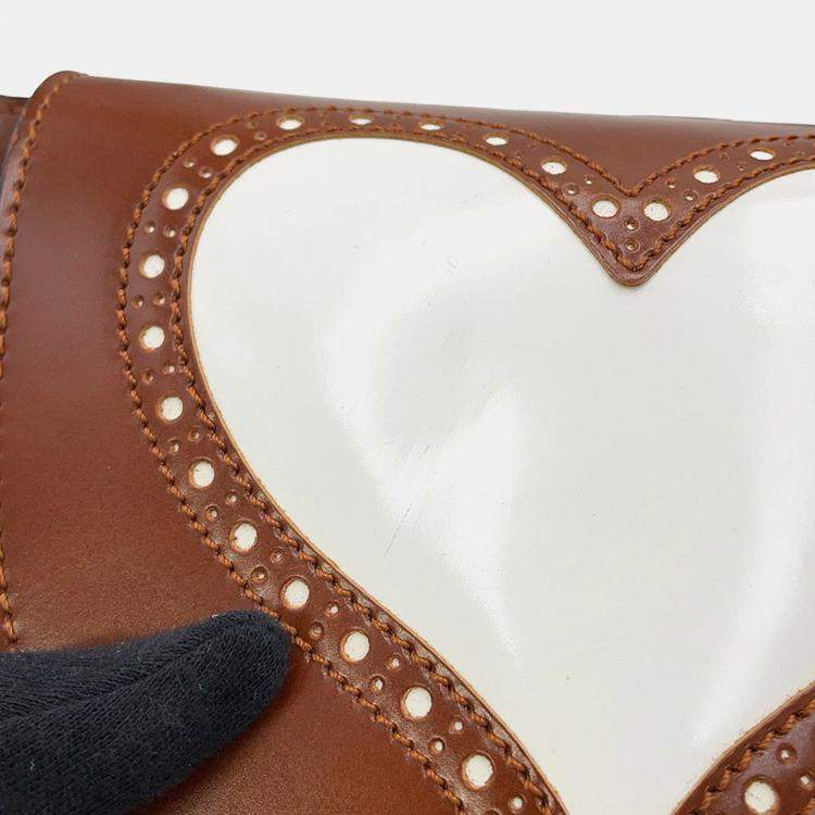 مملوكة مسبقًا Loewe Heart Motif Gate Dual Shoulder Bag Brown/White Leather Size Mini
