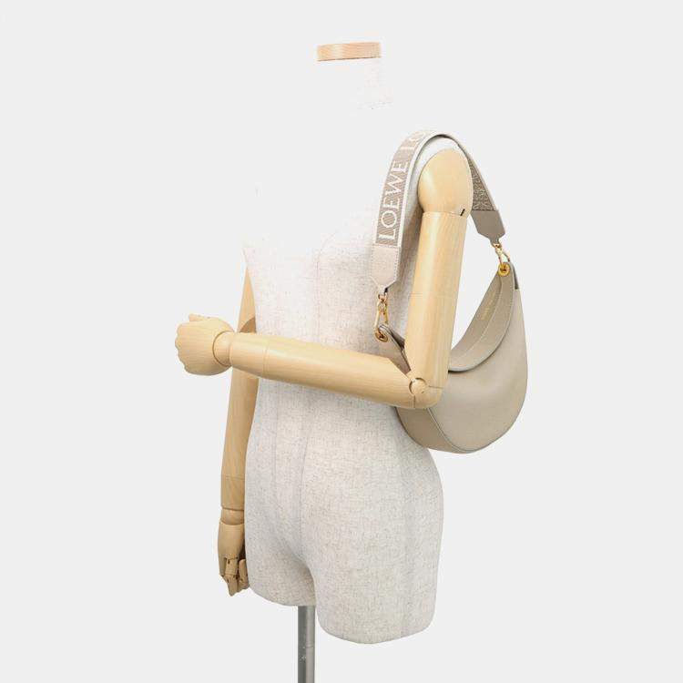 Pre Owned Loewe Luna One Belt Bag Light Oats Calf Leather Size Small