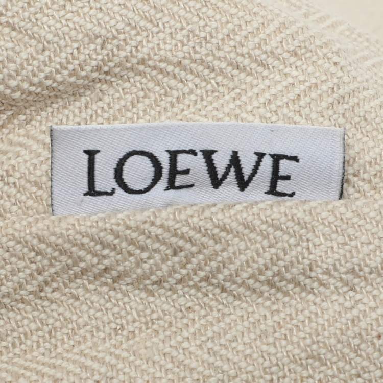 Pre Owned Loewe Anagram Cut Out Brown Leather Tote