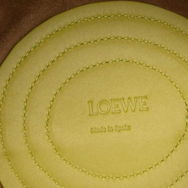 Pre Owned Loewe Green Small Leather Paseo Satchel