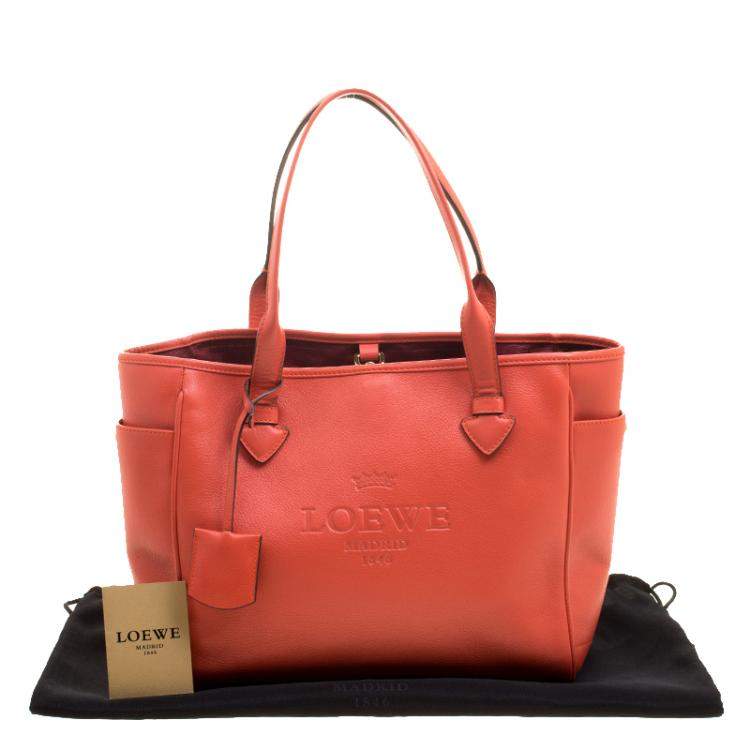 Pre Owned Loewe Red Leather Tote