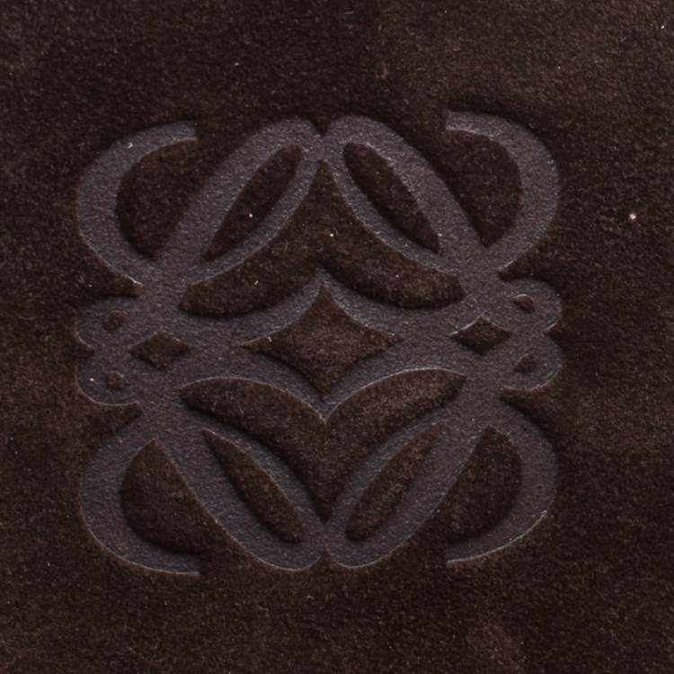 Pre Owned Loewe Dark Brown Suede Braided embellished Hobo