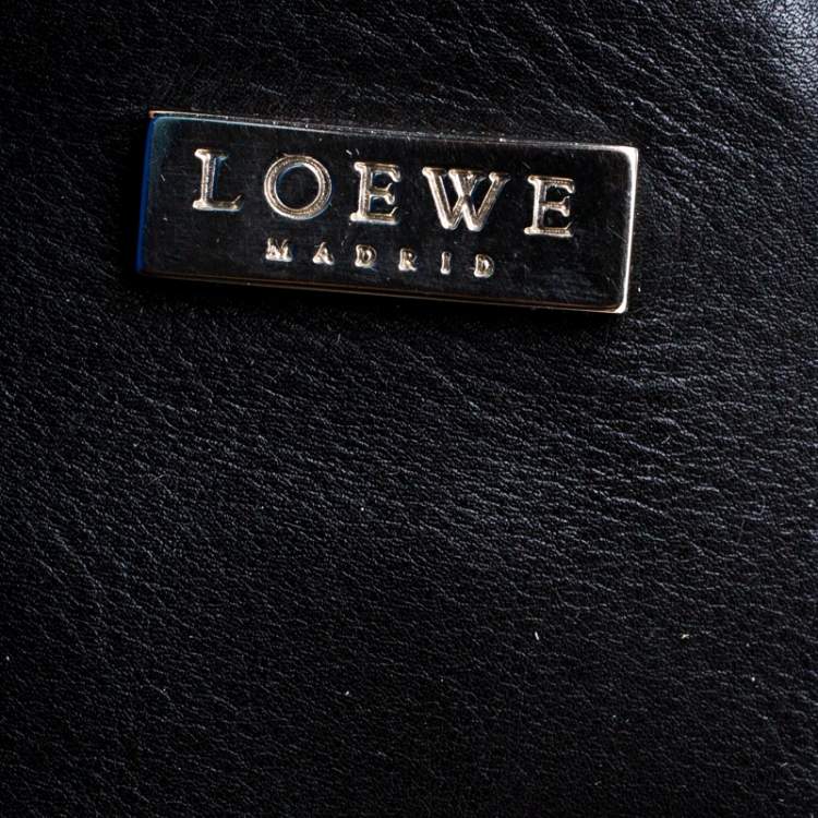 Pre Owned Loewe Black Leather Zipper Tote