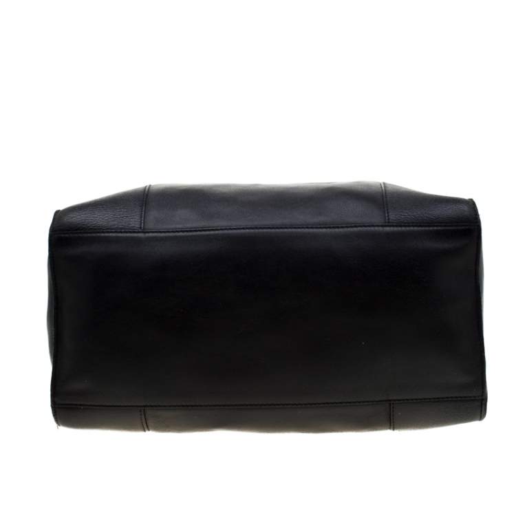 Pre Owned Loewe Black Leather Zipper Tote