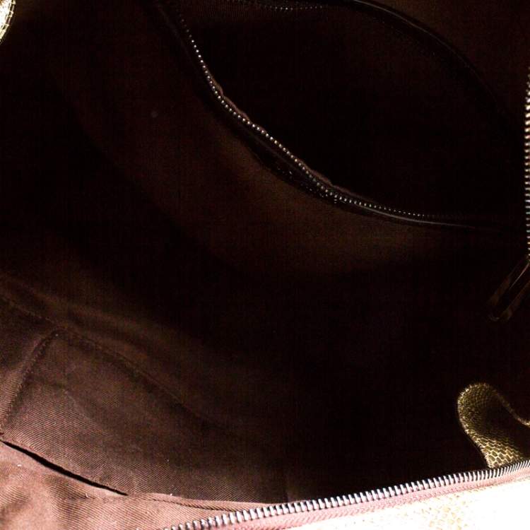 Pre Owned Loewe Python and Leather Big Bear Padlock Satchel 