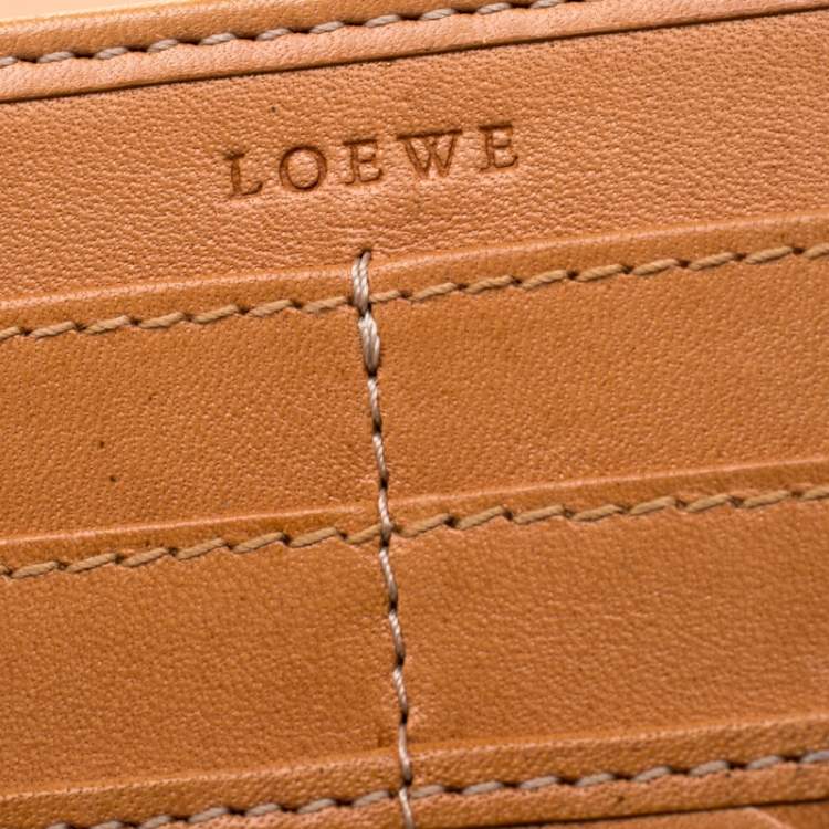 Pre Owned Loewe Tan Signature Leather Continental Wallet