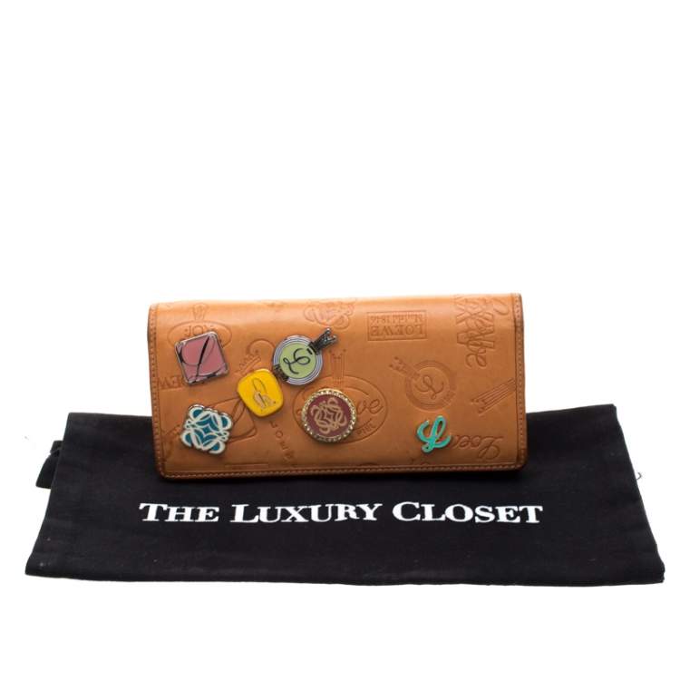 Pre Owned Loewe Tan Signature Leather Continental Wallet