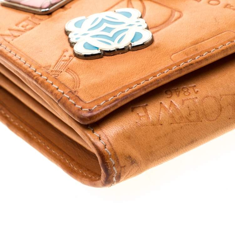 Pre Owned Loewe Tan Signature Leather Continental Wallet
