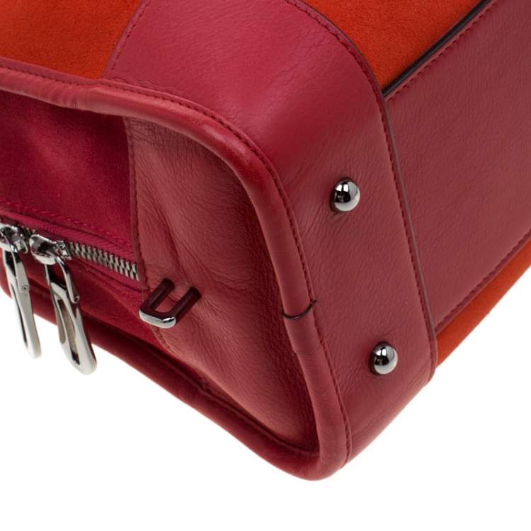 Pre Owned Loewe Orange/Red Suede and Leather Amazona Satchel