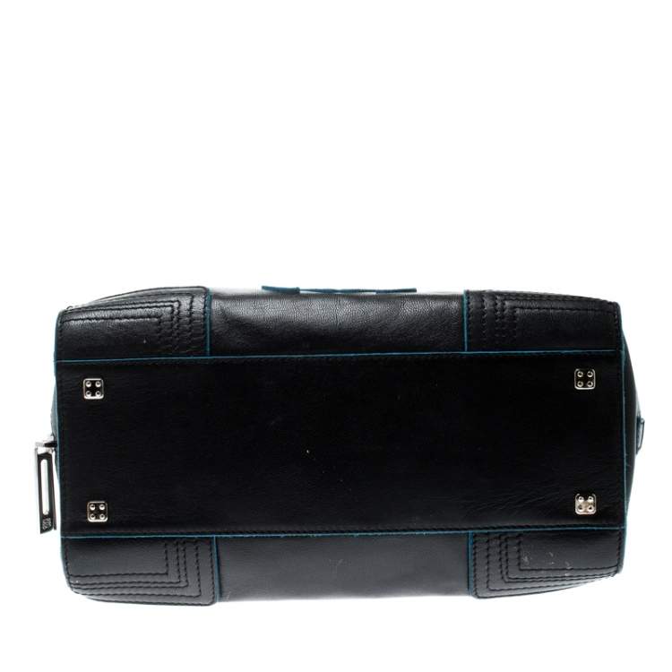 Pre Owned Loewe Black/Blue Leather Amazona Satchel 
