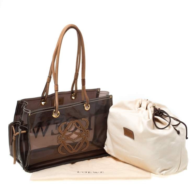 Pre Owned Loewe Brown PVC and Leather Amazona Tote