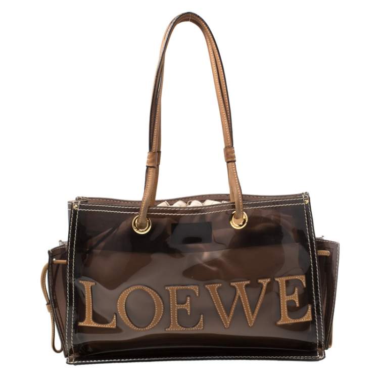 Pre Owned Loewe Brown PVC and Leather Amazona Tote